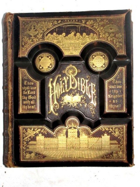 1886 Pictorial Family Holly Bible - Leather Bound (1 of 10)
