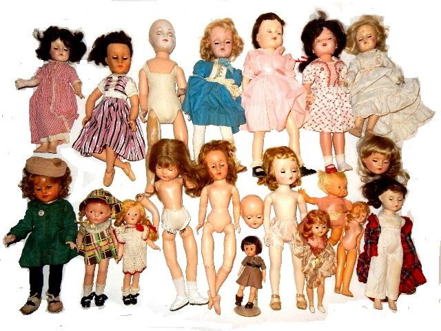 Collection Of 20 Vintage Character Dolls As Found (1 of 5)