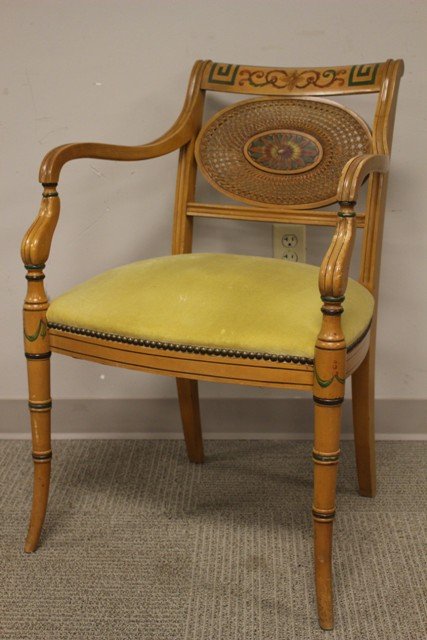 Adams Paint Decorated Regency Style Arm Chair (1 of 9)