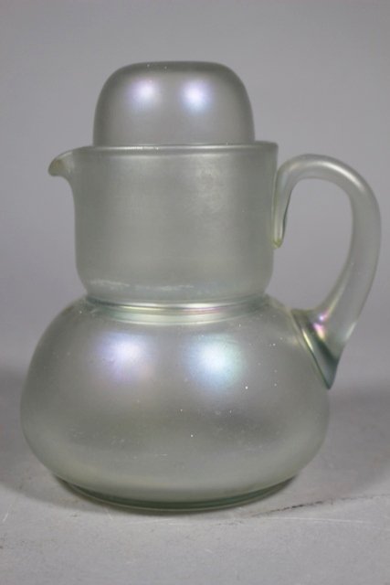 ca. 1900 Unmarked Steuben Glass Pitcher and Cup (1 of 8)