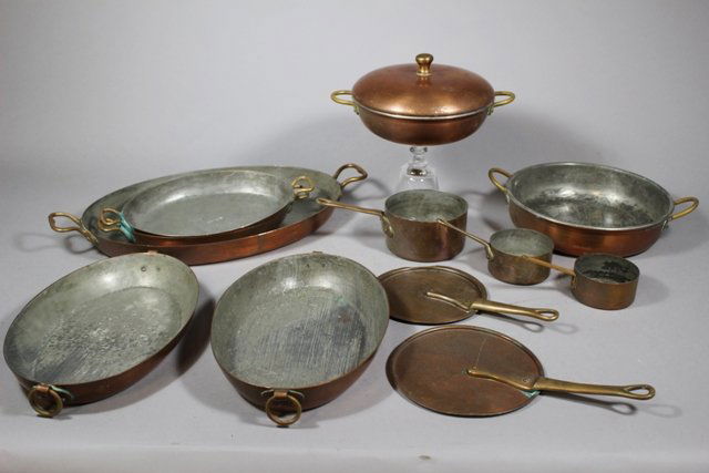 Twelve Pieces of Antique vFrench Copper Pieces (1 of 9)