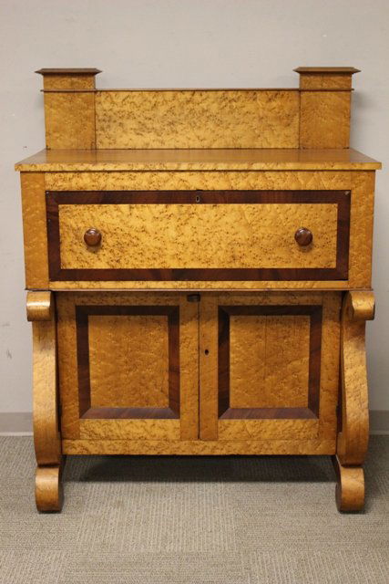 19th C. Empire Cherry and Birdseye Maple Server (1 of 9)