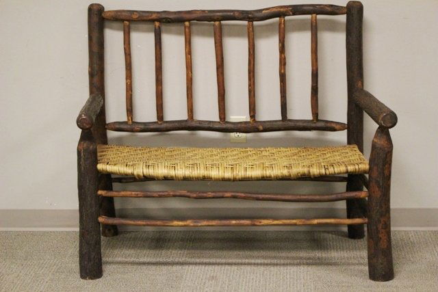 Adirondack Twig Splint Seat Settee (1 of 9)