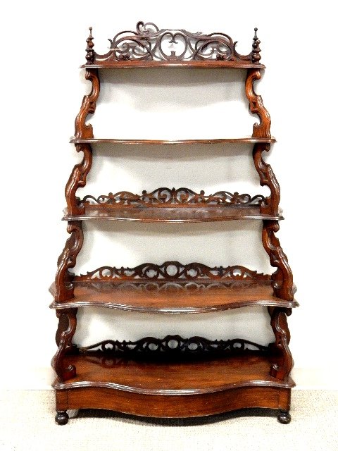 Victorian Five Tier Walnut Etegere (1 of 6)