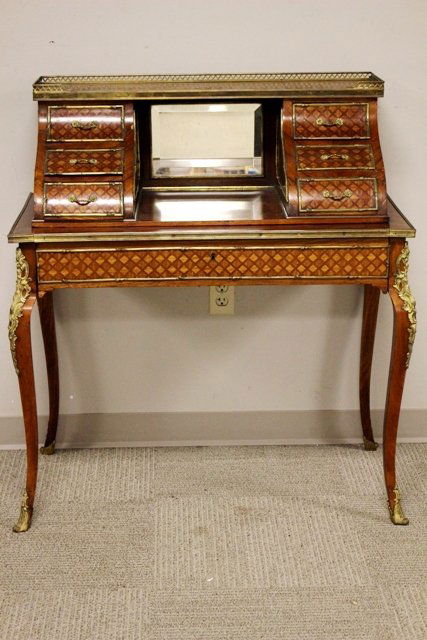 1930's French Marquetry Inlaid Writing Desk (1 of 9)