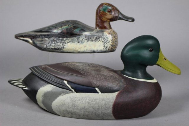 Two Late 20th C. Signed Duck Decoys (1 of 7)