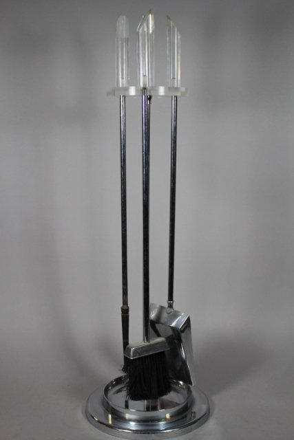 Alessandro Albrizzi Lucite and Chrome Fireplace Tools (1 of 8)