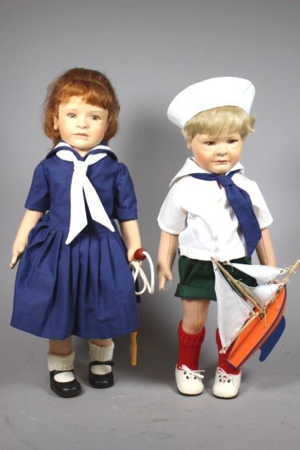 1987 R. John Wright Arthur and Lillian Felt Dolls (1 of 8)