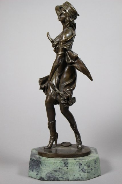 Armand Godard Bronze Figural On Marble Base (1 of 9)