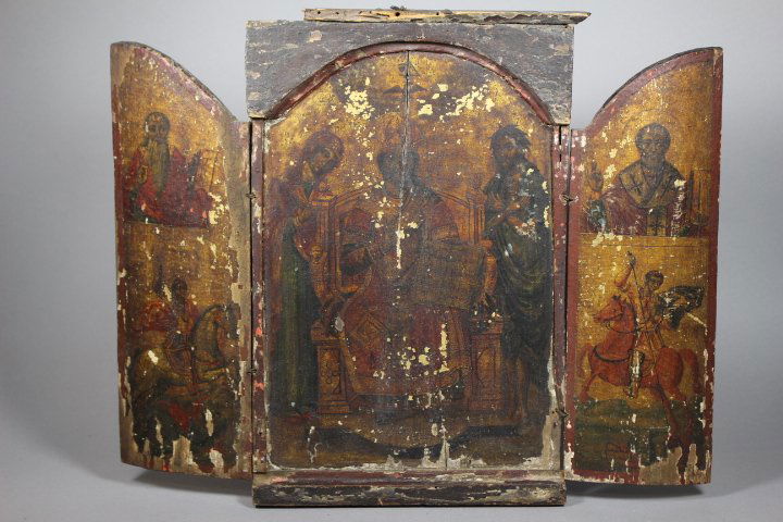 Late 18th Century Eastern Orthodox Triptych Icon (1 of 9)