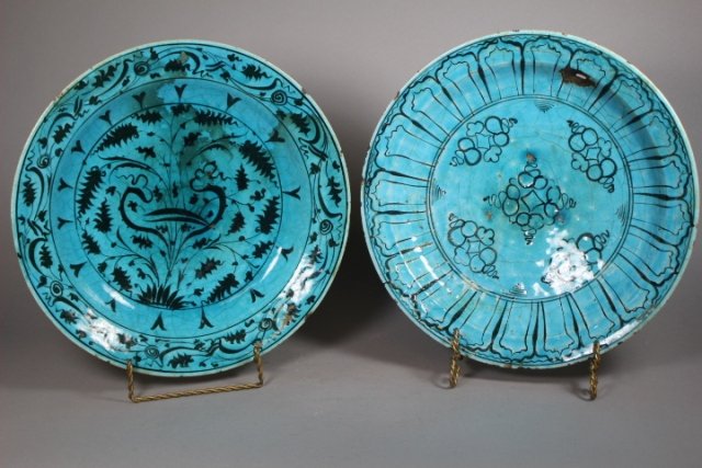 Pair Of 17th Century Persian Blue Glazed Charger (1 of 9)