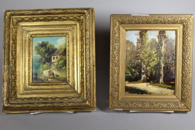 Two 19th century Oil on Board Small Paintings (1 of 6)