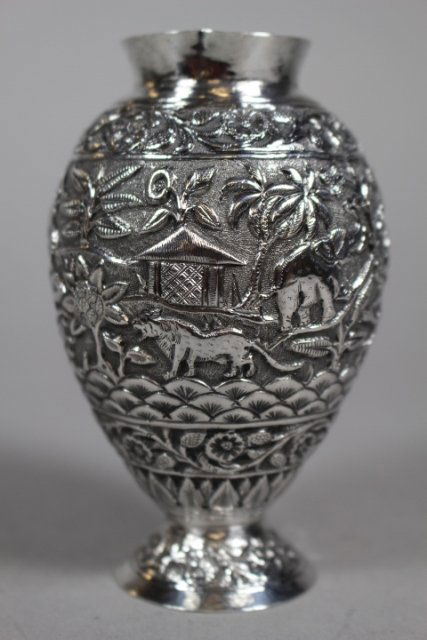 Repousse .800 Silver Vase - Western India (1 of 8)