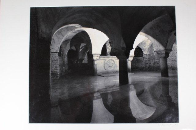 Linda Butler (American, 20th Century): Linda Butler (American, 20th century) black and white photograph, "Crypt of San Zaccarias, Venice," 2/15, signed recto. Photograph 16" x 20", frame 22 1/4" x 27 1/2".