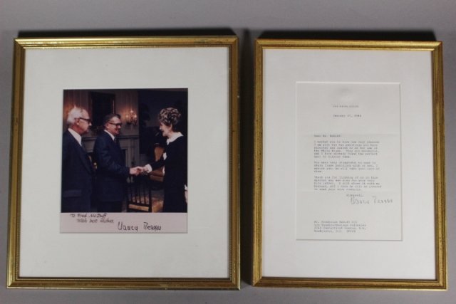 Photo And Letter Signed Of Fred Mcduff And Nancy Reagan (1 of 6)
