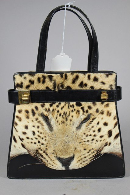 Afri-Craft Leopard Head and Fur Purse on Leather (1 of 7)