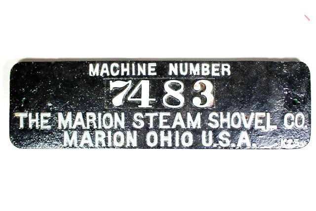 The Marion Steam Shovel Co. Painted Builder's Plate (1 of 3)