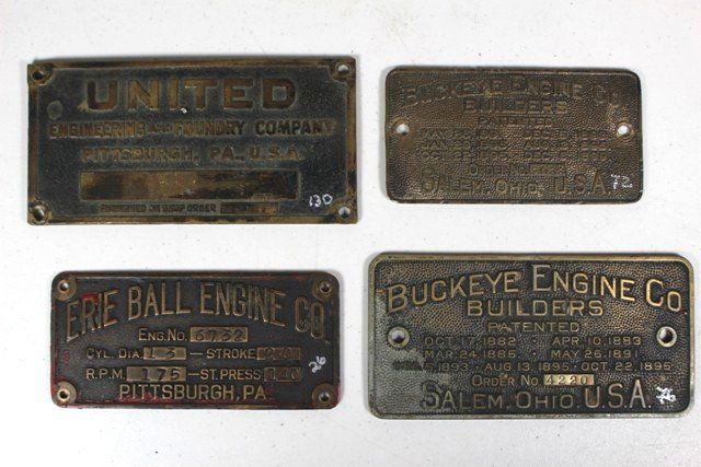 Buckeye, Erie Ball, and United Co. Builder's Plates (1 of 9)