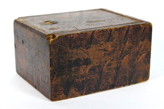 19th C. New England Salmon Painted Document Box (1 of 7)