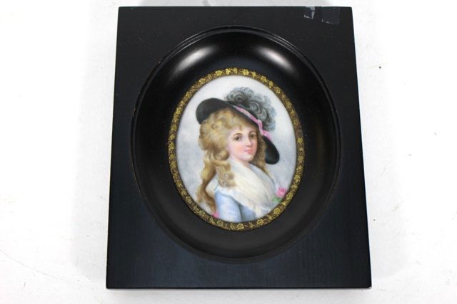 Antique French Miniature Portrait on Porcelain (1 of 5)