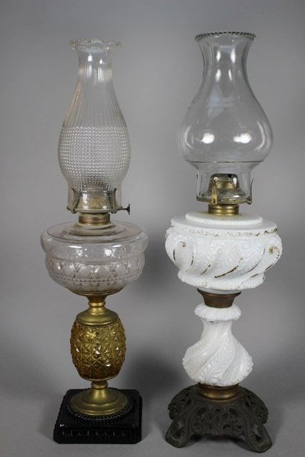 19th C. Plume & Atwood and REX Kerosene Oil Lamps (1 of 9)