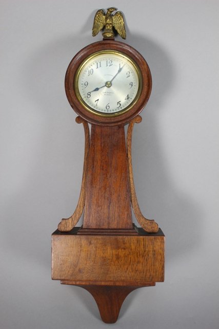 Ansonia Miniature Mahogany Banjo Wall Clock (1 of 6)