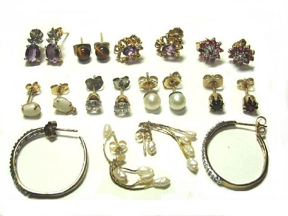 Collection Of 14kt. Gold And Gemstone Earring's (1 of 7)