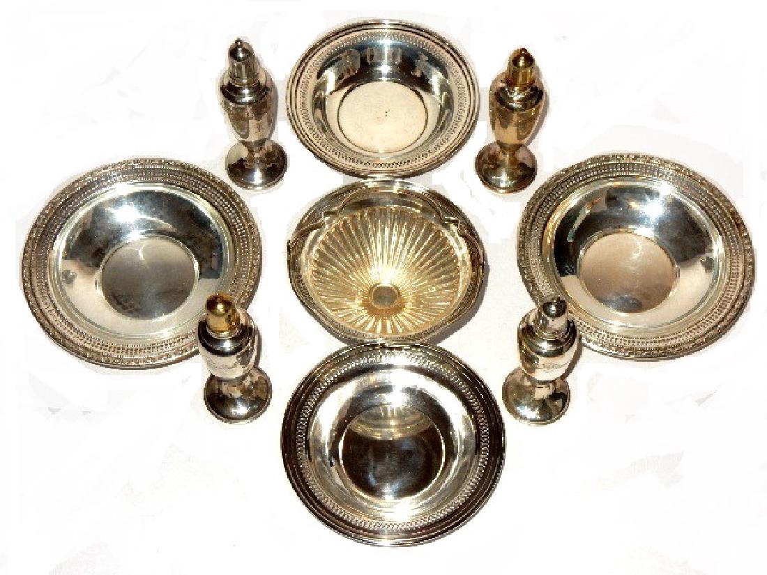 Sterling Silver Bowls, Salt & Pepper Shakers Lot (1 of 10)