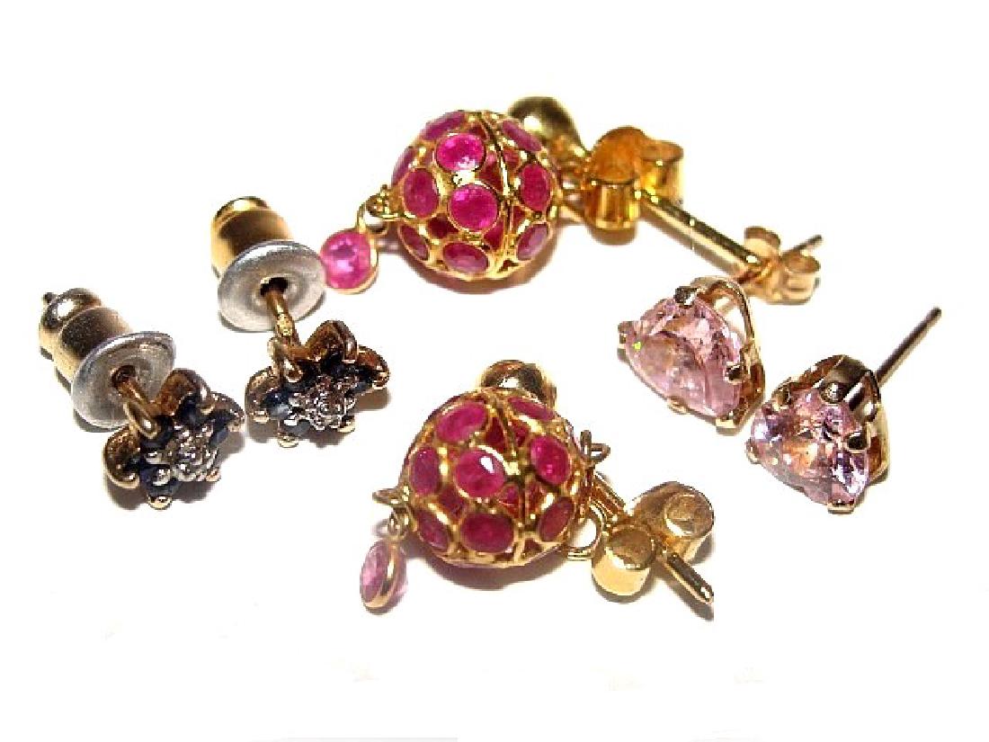 Three Sets Of 10kt, 14kt. & 18kt. Gold Earrings (1 of 7)