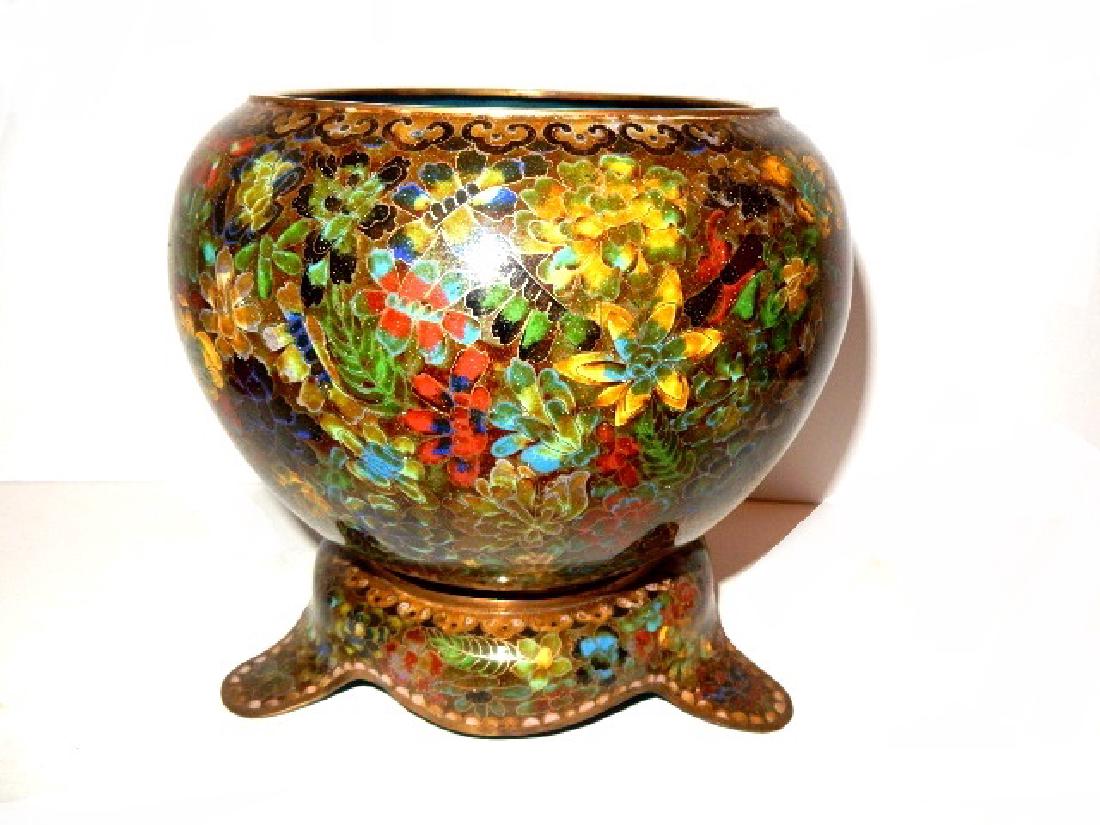 Chinese Mille fleur Cloisonne Jardiniere¨re On Stand (1 of 7)