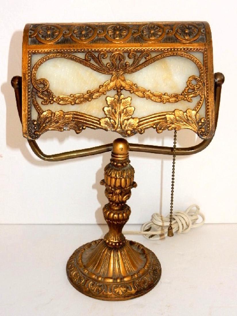 Salem Bro. Gilt Painted Frame Bankers Lamp (1 of 10)