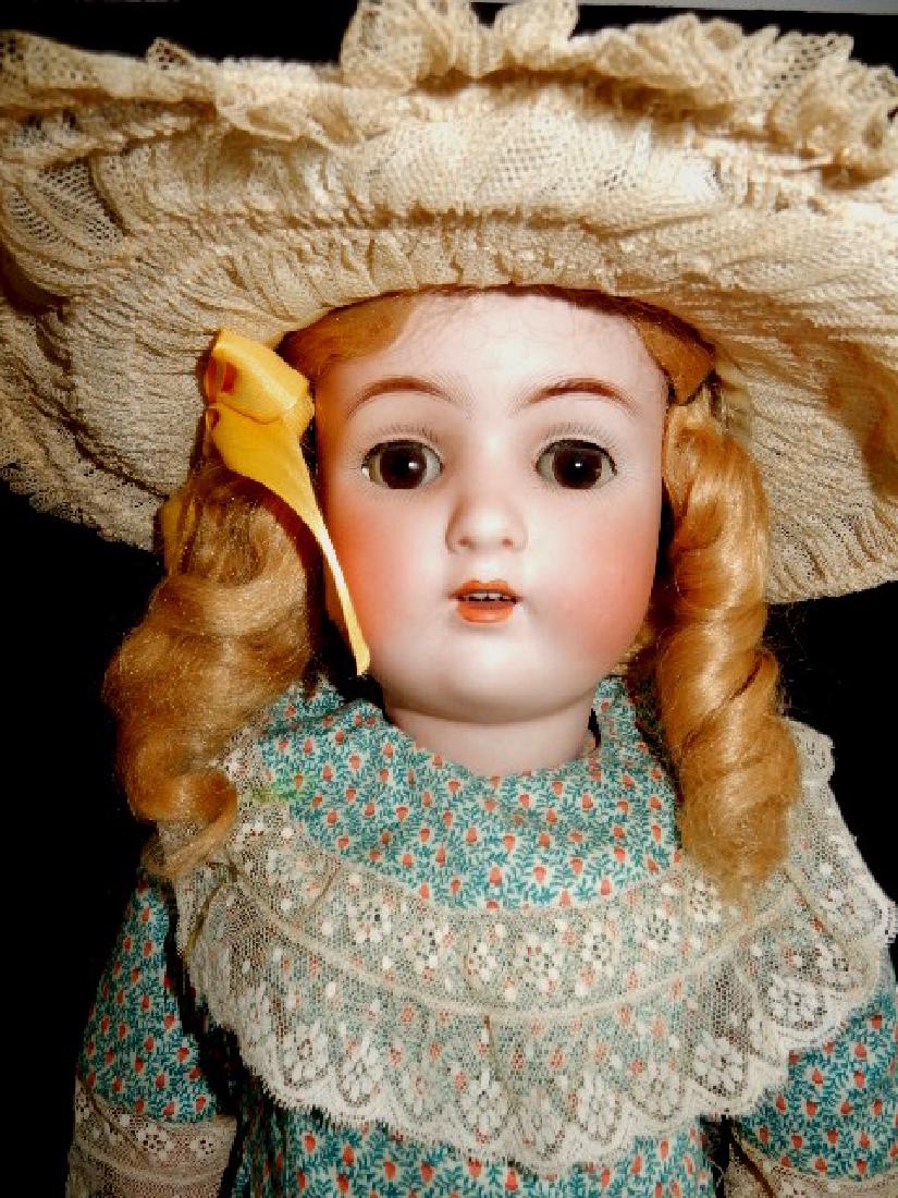 Alt Beck & Gottschalk 1362 ''Sweet Nell'' 26'' Tall: German bisque socket head marked AB 1362 Made In Germany 4 1/2. with brown glass sleep eyes, pierced ears, painted lower lashes, feathered fly-away brows, and open mouth with four upper teeth, blush c