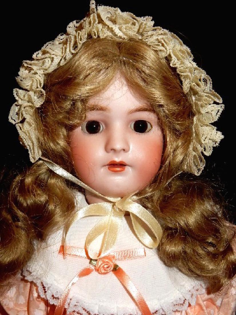 Heinrich Handwerck Simon & Halbig Doll # 3: Early 1900's 22'' Heinrich Handwerck Simon & Halbig Doll # 3 marked on back of head and red stamp mark on back torso and W on forehead. Original brown glass fixed eyes, upper and lower painted lashes,
