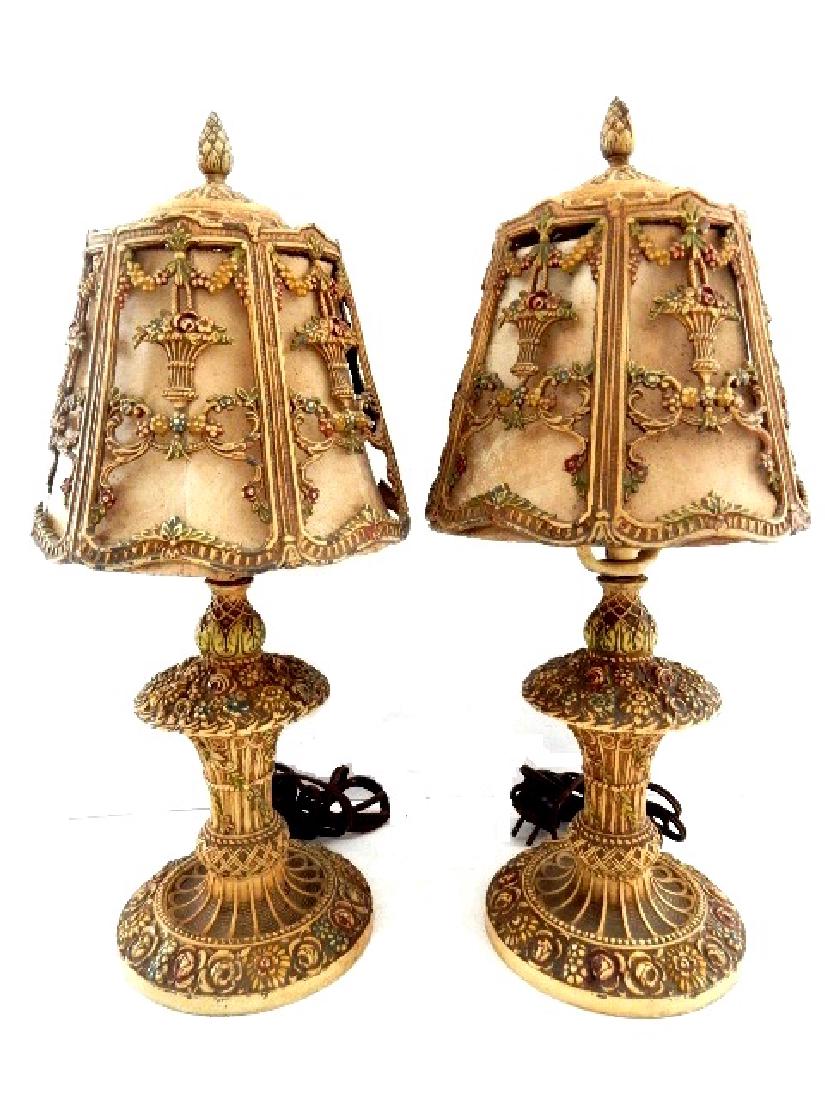 Pair Ornate Moe Bridges Boudoir Lamps (1 of 8)