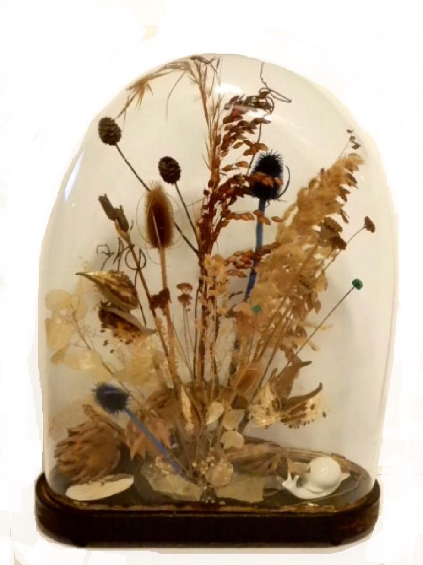 Victorian Glass Dome With Dried Flowers (1 of 6)