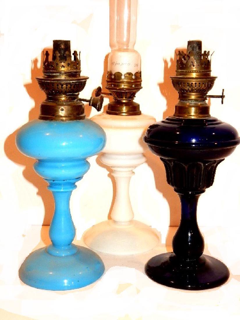 Three Victorian Fluid Lamps In Various Colors (1 of 10)