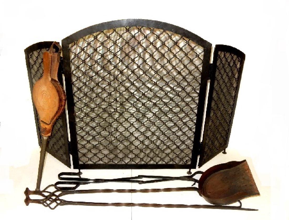 Wrought Iron Helix Style Fireplace Tools (1 of 9)