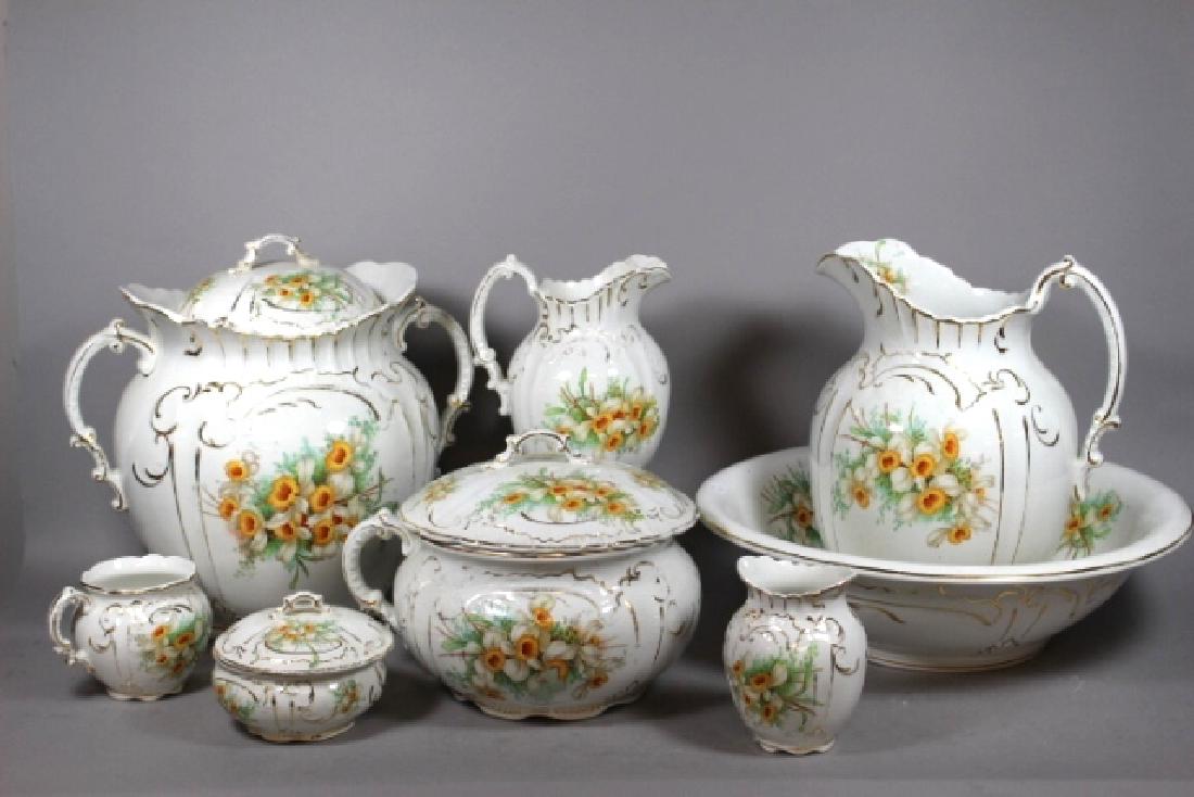 Victorian Porcelain Eight Piece Chamber Set (1 of 1)