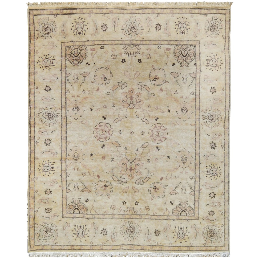 Mansour Fine Handmade Agra Rug: Genuine Agra handwoven in Egypt. A superb quality rug artfully crafted with beautiful colors and the most distinctive design. 100% fine natural wool pile on cotton foundation.