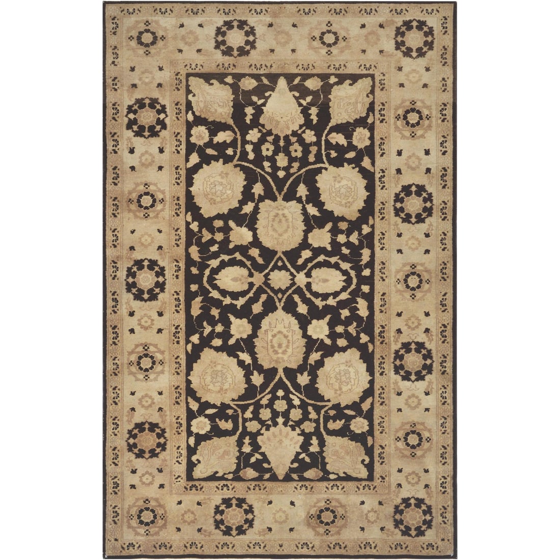 Mansour Handmade Sultanabad Rug: Genuine handwoven Sultanabad Rug from Egypt. This high quality rug features a very distinctive unique design and is made of 100% fine natural wool.