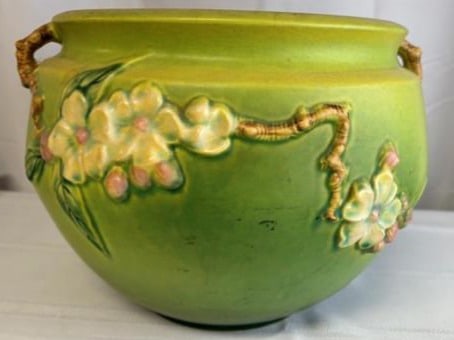 Large Roseville Apple Blossom Jardiniere (1 of 2)