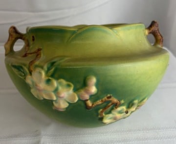 Mid-Size Roseville Apple Blossom Hanging Planter (1 of 3)