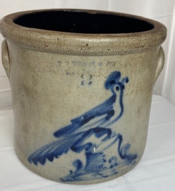 F. T. Wright & Son, Taunton, Massachusetts Stoneware Jug with Bird (1 of 3)