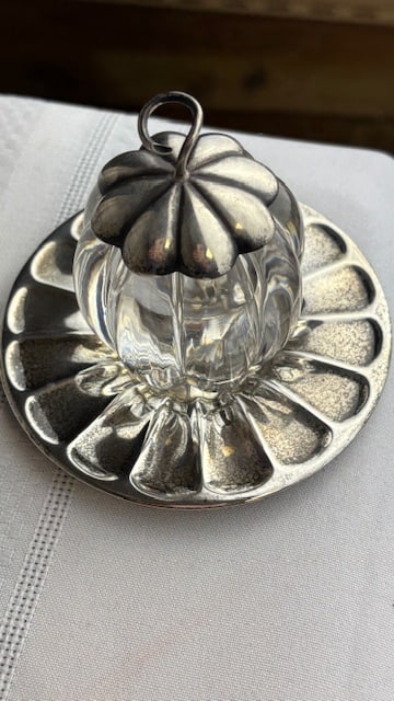 Sterling Silver & Crystal Pumpkin Glue Jar (1 of 3)