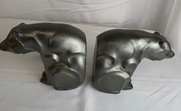 Pair of Art Deco Frankart Bear Bookends: Pair of Art Deco Frankart Bear Bookends by Frankart