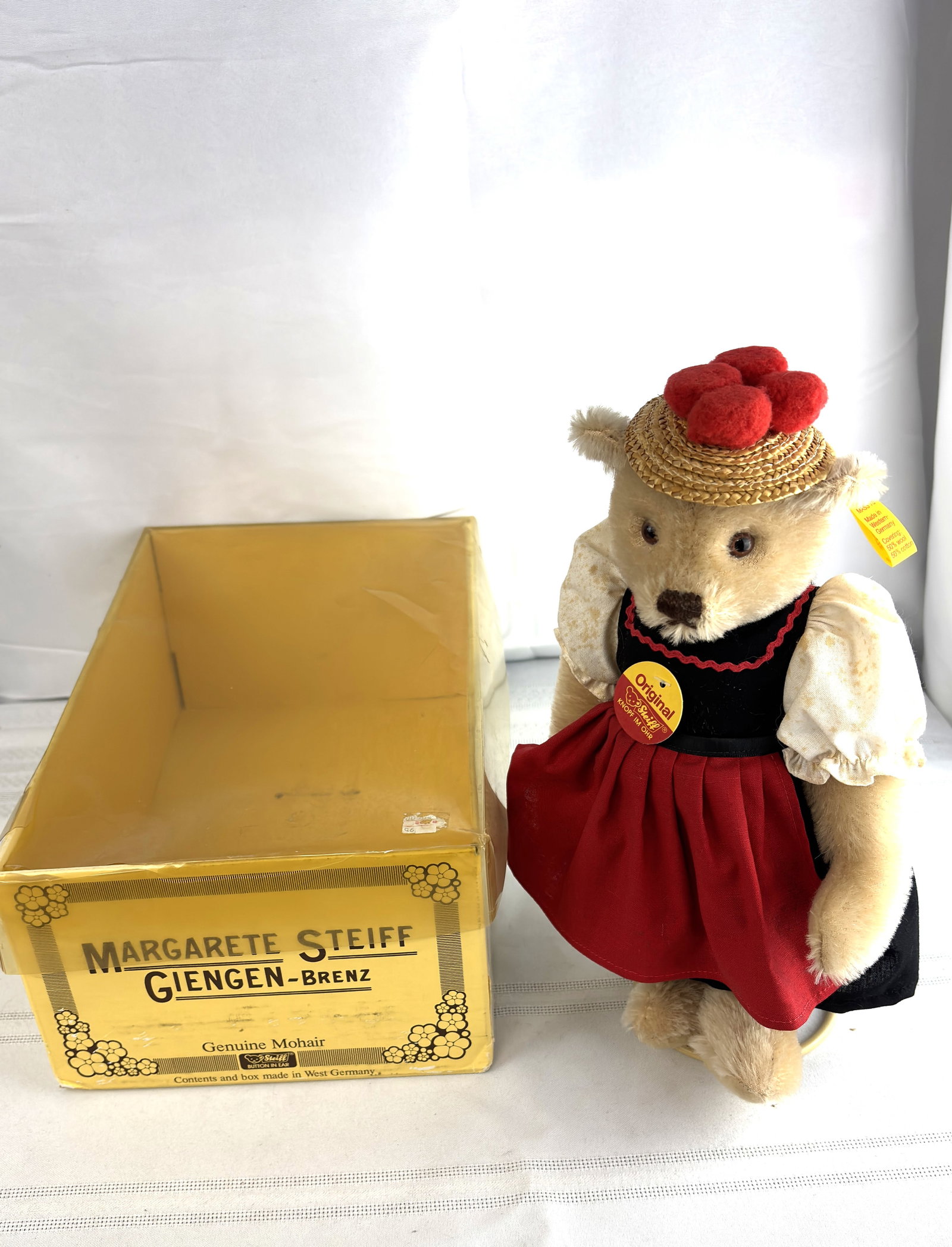 Margarete Steiff Lady Teddy Oktoberfest Bear, Made in Western Germany, with Tags & Box (1 of 4)
