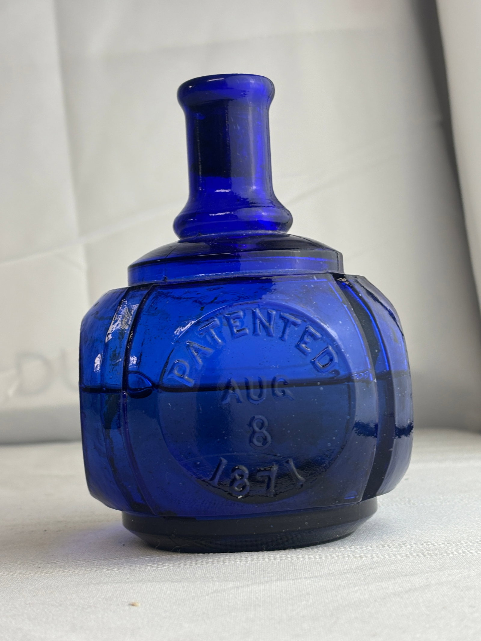 1871 Hayward's Fire Extinguisher Hand Grenade Bottle - Original, Blue, #4 on Bottom (1 of 3)