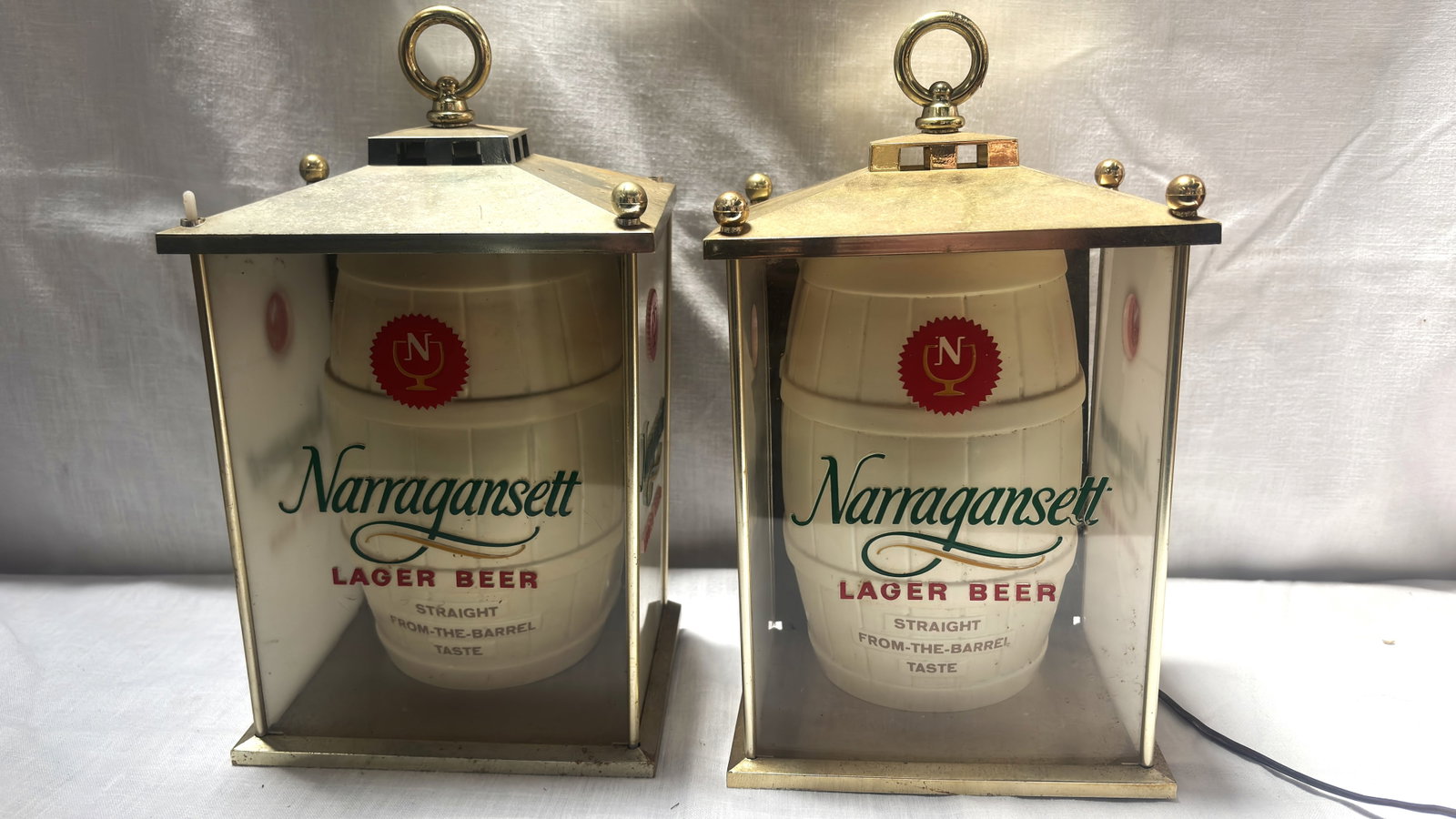 Vintage Pair of 1960's Narragansett Beer Hanging Lights (1 of 6)