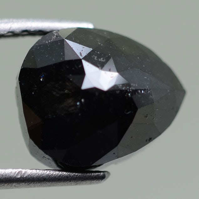 5.88 Cts Classy Pear Natural Black Diamond (1 of 2)