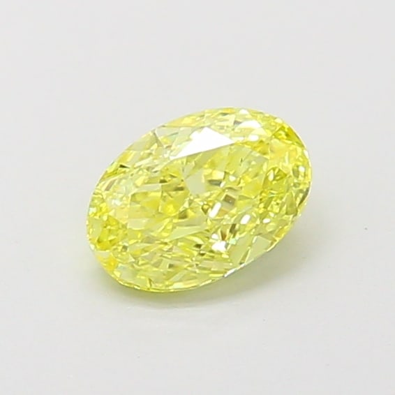 0.42 Lab Grown Diamond FANCY INTENSE YELLOW OVAL Shape: A standout a 0.42 ct lab-grown diamond in Fancy Intense Yellow, cut with a sleek oval profile. Made to shine in a side-stone layout, this stone delivers rich color depth with strong visual presence an